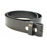 BELTMASTERS' MEN'S/WOMEN'S BLACK LEATHER BELT FOR BUCKLES 28