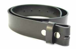 BELTMASTERS' MENS/WOMENS BLACK LEATHER BELT FOR BUCKLES 28 TO 56
