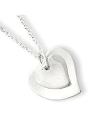 Sterling Silver Double Heart Necklace QG2071-16"