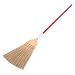 Size 18 Good Value Corn Fiber Broom , 3 Sew w/Red Handle (10-0211)