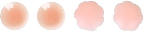 OPCC Bundle 1pairs Circular &amp; 1 pairs Plum Blossom Undercover Reusable Silicone Adhesive Nipple Covers Breast Pads Gel Petals Pasties Bra Pad 1PCS Opcc Sticky Notes