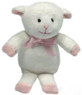 Stefani the Lamb Plush Dog Toy with Blue Bow (Large)