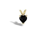 14K Yellow Gold Genuine Heart Black Onyx Pendant