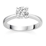 083 Carat Dsi2 Round Brilliant Certified Diamond Solitaire Engagement Ring In 18k White Gold