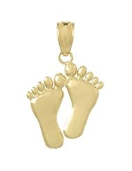 Gold Charm Pendant "special" Double Feet - H P & Hang Ten Styele