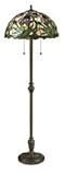 Lite Source C61045 Kamran Floor Lamp, Antique Brass with Tiffany Shade