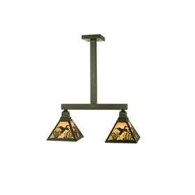 24"L Ducks In Flight 2 Lt Island Pendant