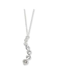 Sterling Silver CZ Journey Necklace 18"