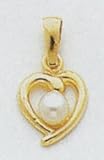 14kt Pearl Heart Pendant - XCH1473