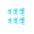 One set/3 sizes -S/M/L BLUE - Earphones Plus brand silicone replacement ear cushions for ear-canal fitting earphones earbuds PLUS FREE SAMPLE PAIR of Memory Foam earphone cushions