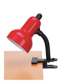 Adjustable Student Clip-On Desk Lamp- Red