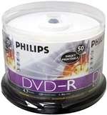 PHILIPS - 4.7GB DVD-R INKJET 50CT (PHIDV6MP50)