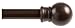 Kenney 7/16” Fiona Café Window Curtain Rod, Chocolate, 48-84”
