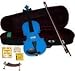 Merano MV300DBL 1/2 Size Blue Violin with Case and Bow+Extra Set of String, Extra Bridge, Rosin