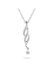 0.10 Cts Diamond Dangle Pendant in 18K White Gold