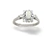 14K White Gold Genuine Emerald-cut Opal and Diamond Ring
