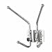 image and picture of Safco(R) Wall Rack Coat Hooks, 2 Hooks, 7 1/16in.H x 6 1/2in.W x 3in.D, Chrome