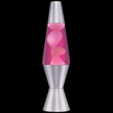 Lava Lamp 8 Oz. Accent - White Wax with Pink Liquid