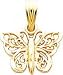 14K Gold Filigree Butterfly Charm