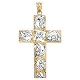 Cross Charm in Two Tone 14kt. Gold