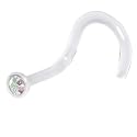 Clear BIOPLAST Crystal Aurora SWAROVSKI Nose Screw Ring