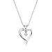 14k White Gold Diamond Heart Pendant w/chain 18