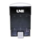 UNISAN Deluxe Plastic Liquid Soap Dispenser, 50 Ounces, 4-3/4 Width x 4-1/4 Depth x 7-1/2 Height, Black (03019)