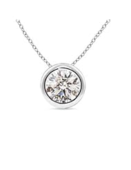 0.75 ct Round Diamond Bezel-Set Pendant Necklace