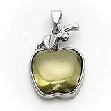 Sterling Silver Green Cabochon Apple Pendant
