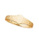 14K Yellow Gold Children's Oval Signet Ring - Size 3