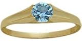 14 Karat Yellow Gold Genuine Blue Topaz December Baby Gemstone Ring