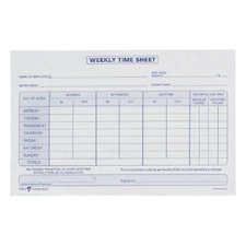 TOPS 30071 Weekly Employee Time Sheet, 8-1/2 X 5-1/2, 2 Pads/Pack, 100 Sheets Per Pad