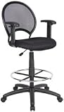 Boss Mesh Drafting Stool with Adjustable Arms