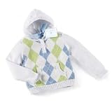 Mud Pie Baby Lil' Buddy 100-Percent Cotton Knit Hooded Sweater, Argyle, 0 - 6 Months Mud Pie Baby Lil' Buddy 100-Percent Cotton Knit Hooded Sweater, Argyle, 0 - 6 Months Image