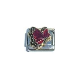 Clearly Charming January Garnet Color Butterfly Birthstone Insect Animal Insect Animal Italian Charm