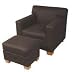 Organic Club Chair &amp; Ottoman in Hemp