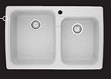 Astracast US20RWUSSK Offset Double Bowl Kitchen Sink, White