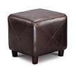 Brown Leather-like Ottoman