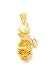 14kt Gold Irish Leprechaun with Clover Shamrock Pendant Charm