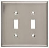 STANLEY HARDWARE Satin Nickel Double Switchplate SWITCHPLATE DBL NIKL