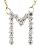 14K Yellow Gold Diamond M Initial Pendant with 18 Chain