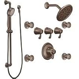 Moen 275 Oil Rubbed Bronze ExactTemp, Thermostatic 3/4 Inch Vertical Spa TRIM with Handshower and Body Sprays - 275
