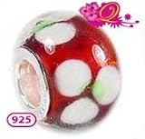 Quiges Beads Charms Murano Glass-Silver