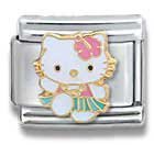 Clearly Charming Hello Kitty Hula Girl Cat Animal Theme Licensed Charm Bracelet