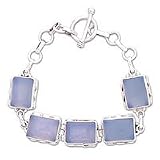 NOVICA Chalcedony bracelet, 'Bit of the Sky'