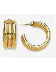 20mm X 9mm 14k Concentric Hoops Tube Earrings