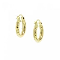 Plain Gold Hoop Earrings in Solid Yellow Gold - Small & Simple