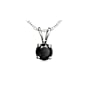 14K white gold 1.00 Carat Treated Black Diamond Solitaire Pendant