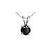 14K white gold 1.00 Carat Treated Black Diamond Solitaire Pendant