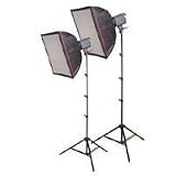 Interfit Photographic Stellar 500watt Tungsten Flood Light 1-Head Kit with Reflector, Bulb, 24x24 Softbox, & Light Stand, 500 Watts Total